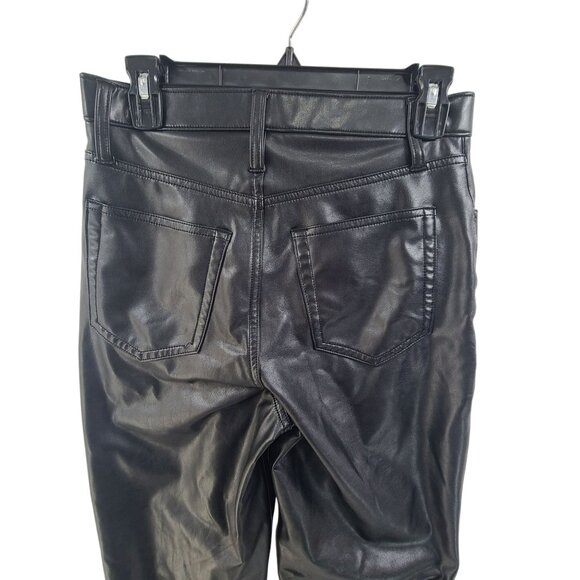 Abercombie & Fitch Pant Vegan Leather Ultra High-Rise Straight Leg Black Size 4 - Picture 7 of 9